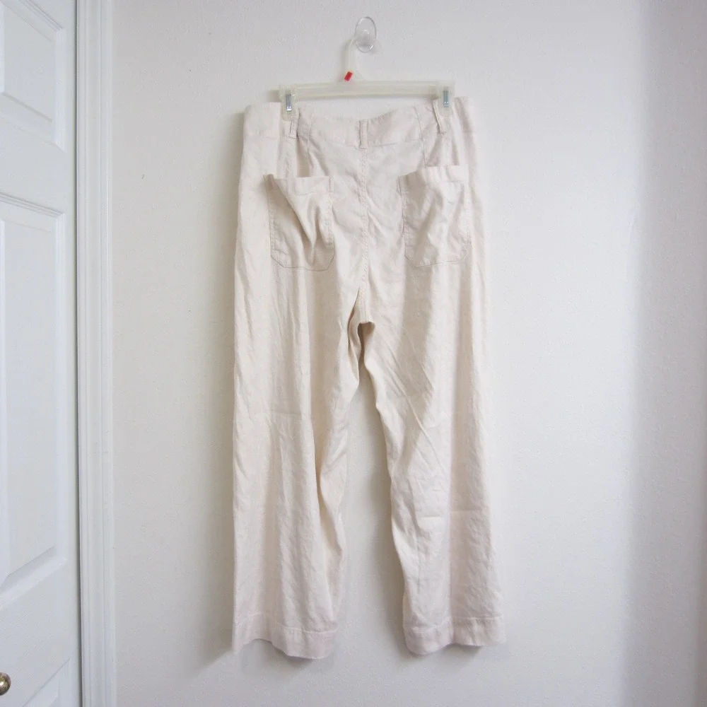 Maeve Anthropologie The Colette Wide Leg Crop Pant Womens 32 Cream Off White Y2K - Picture 1 of 12